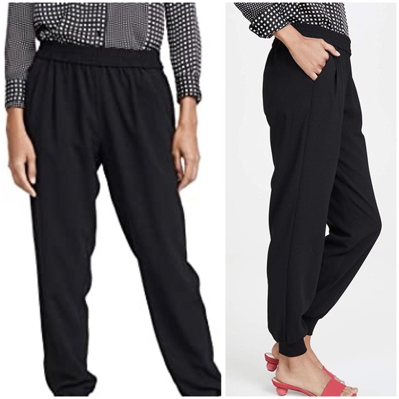 Loft Dressy Black Jogger Pants - Picture 1 of 14